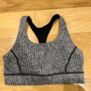 Lululemon Women's Black and White Speckle Sports Bra